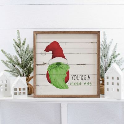 Gnome You're A Mean One Grinch Whitewash Wall Decor
