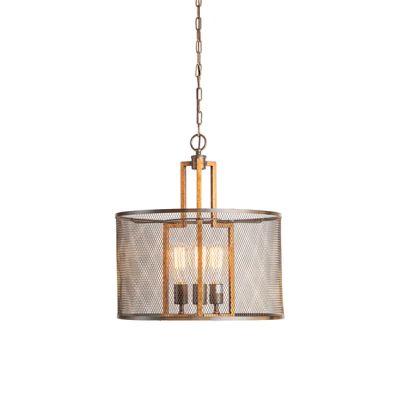 Gold Accent Rustic Cage Chandelier
