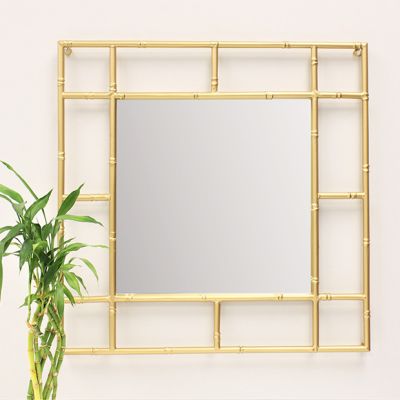 Gold Bamboo Framed Wall Mirror