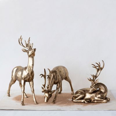 Gold Finish Decorative Deer