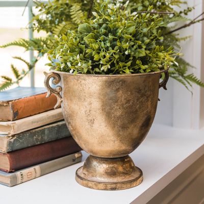 Gold Tabletop Urn With Handles