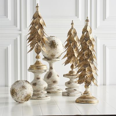 Gold Washed Farmhouse Candle Holders Set of 3