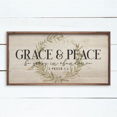 Grace And Peace 2 Peter Wreath Whitewash Wall Art