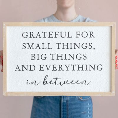 Grateful For Small Things Inspirational Wall Decor
