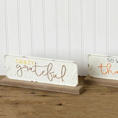 Grateful Thankful Blessed Table Sign Set of 3