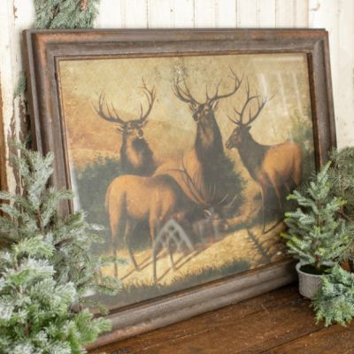 Group Of Stags Framed Wall Art