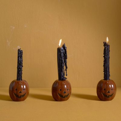 Halloween Pumpkin Candle Holder Set of 4