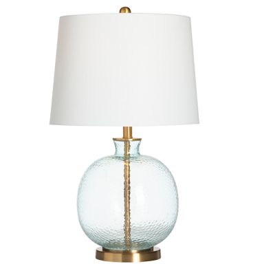 Hammered Glass Base Table Lamp Set of 2