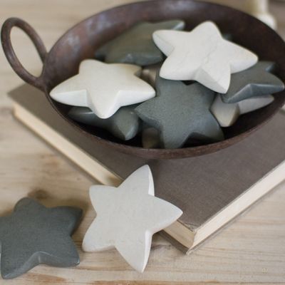Hand Carved Stone Stars Set of 6