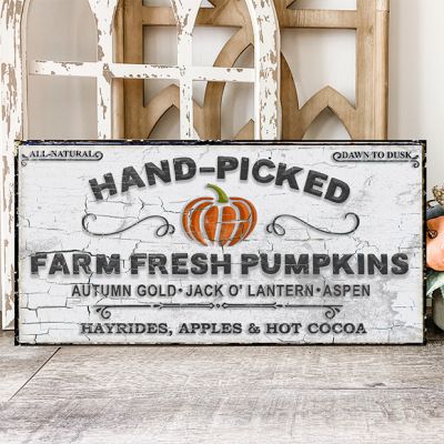 Hand Picked Farm Fresh Pumpkins Canvas Wall Art