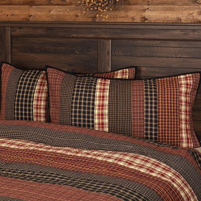 Hand Stitched Rustic Patchwork King Sham Set of 2