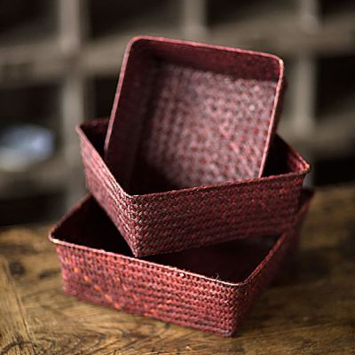 Hand Woven Basket Nesting Trays Set of 3