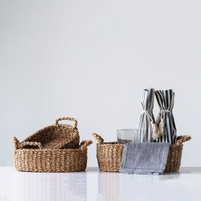 Hand Woven Seagrass Storage Basket Set of 3