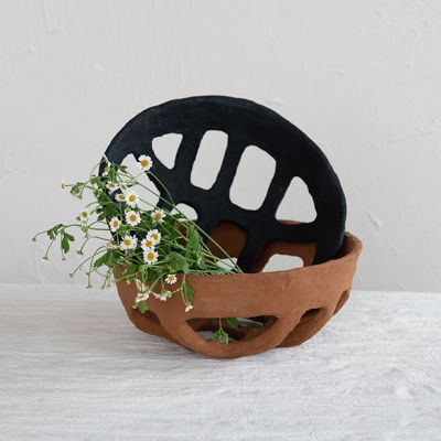 Handcrafted Mache Basket Bowl