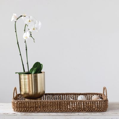 Handled Decorative Basket Tray