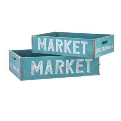 Handled Decorative Market Crates Set of 2