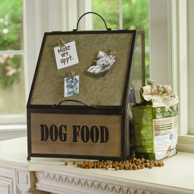 Handled Farmhouse Dog Food Bin