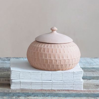 Handmade Lidded Terracotta Jar