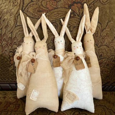 Handmade Primitive Easter Bunny Pillow