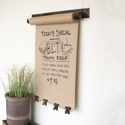 Hanging Note Roll Wall Board With Brass Clips