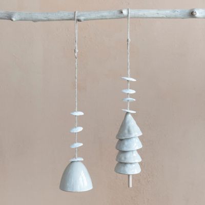 Hanging Stoneware Bell Wall Decor One of Each