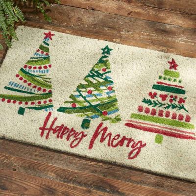 Happy Merry Coir Holiday Doormat