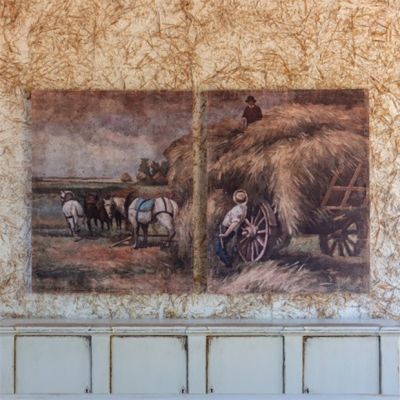 Harvest Wagon Gallery Wrapped Print Set of 2