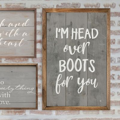 Head Over Boots For You Gray Wall Art