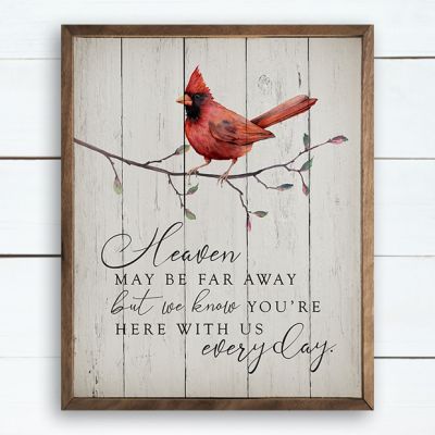 Heaven May Be Far Away Cardinal Whitewash Wall Decor