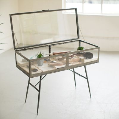 Hinged Top Metal and Glass Display Case