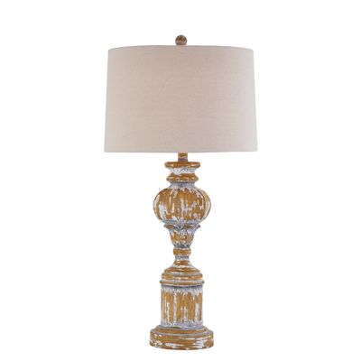 Hints of Blue Distressed Table Lamp