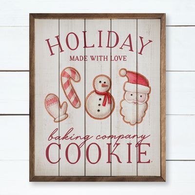 Holiday Cookie Baking Co Framed Sign