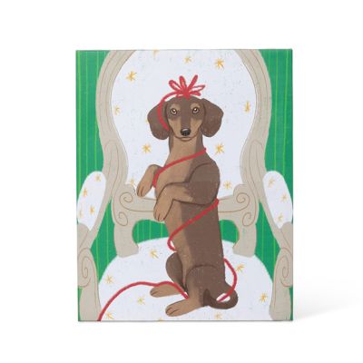 Holiday Dachshund Colorful Canvas Print