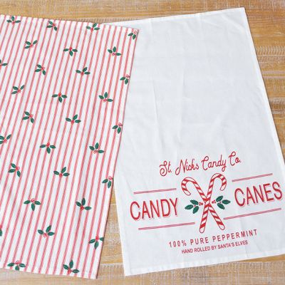 Holiday Farmhouse Festive Tea Towels Set of 2