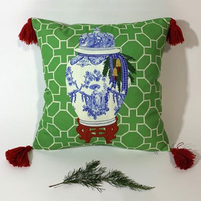 Holiday Ginger Jar Accent Pillow