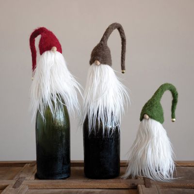 Holiday Gnome Bottle Topper Set of 3