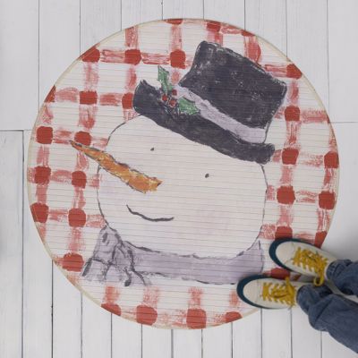 Holiday Snowman Bamboo Mat