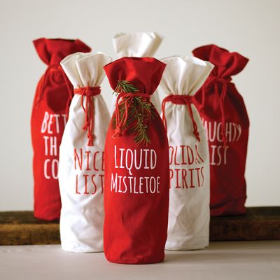 Holiday Wine Bags Set of 6