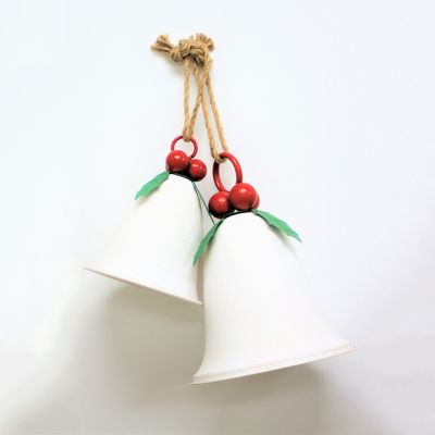 Holly Berry Accented Metal Bell