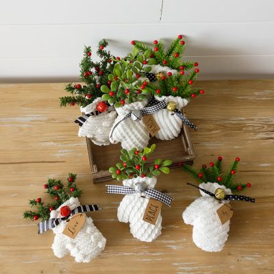 Holly Berry Filled Mitten Set of 9