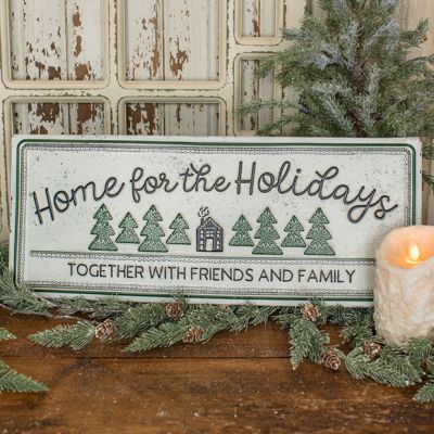 Home For The Holidays Metal Wall Sign