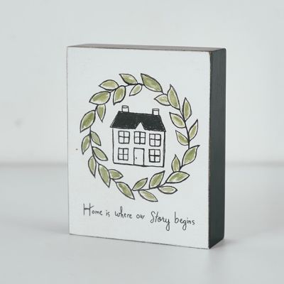 Home is Where Our Story Begins Table Block Sign Set of 3