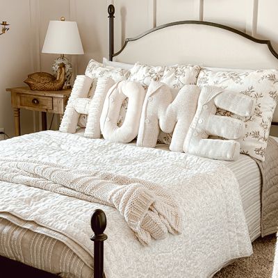 HOME Letters Cotton Pillow Set of 4