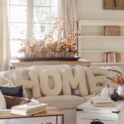 HOME Letters Cotton Pillow Set of 4