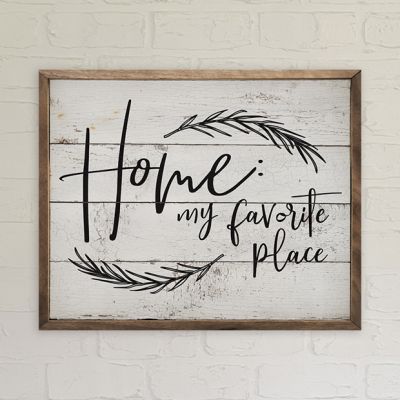 Home My Favorite Place Greenery Whitewash Sign