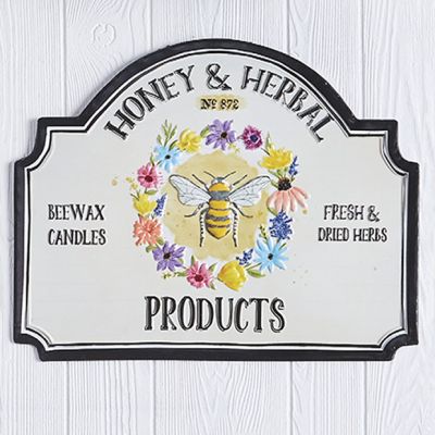 Honey And Herbal Embossed Wall Advertisement Sign