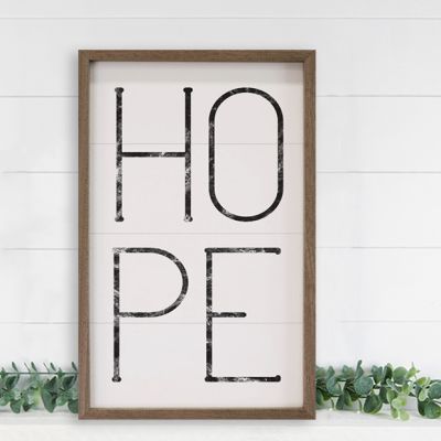 Hope White Framed Wall Art