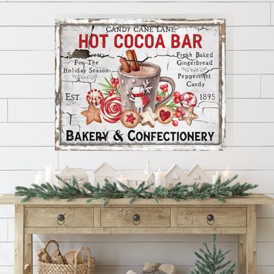 Hot Cocoa Bar Holiday Canvas Wall Art