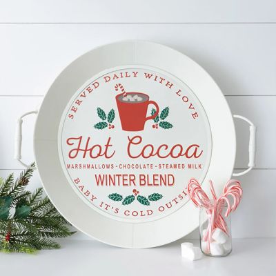 Hot Cocoa Round Embossed Tray