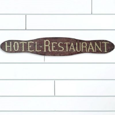 Hotel Restaurant Distressed Wall Sign
